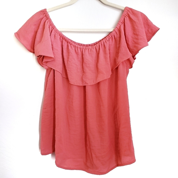 Anthropologie Top S Small Maeve Off Shoulder Ruffle - Picture 2 of 4